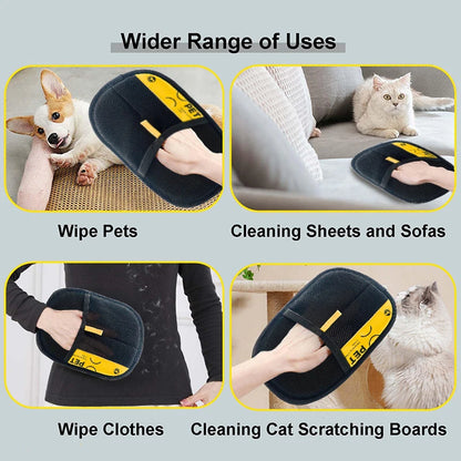 Revolutionary Pet Hair Removal Gloves - Effortlessly Eliminate Dog & Cat Fur with Double-Sided Silicone Design